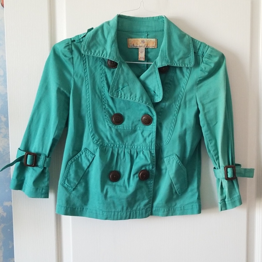 American Rag TEAL 3/4 SLEEVE JACKET